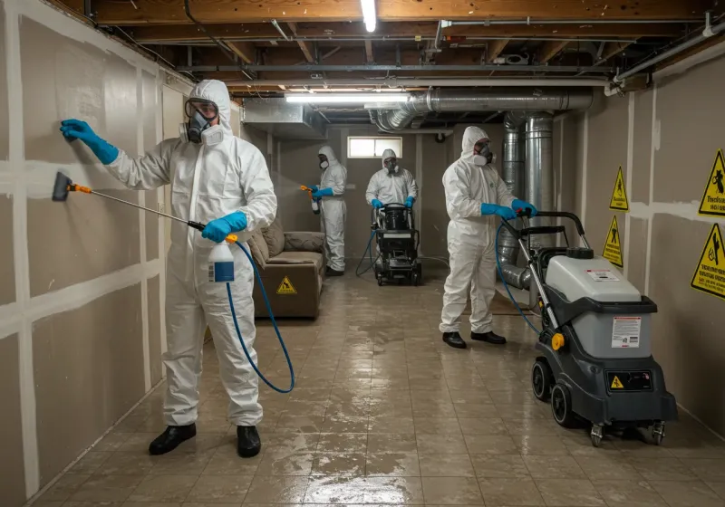 Basement Moisture Removal and Structural Drying process in Markle, IN